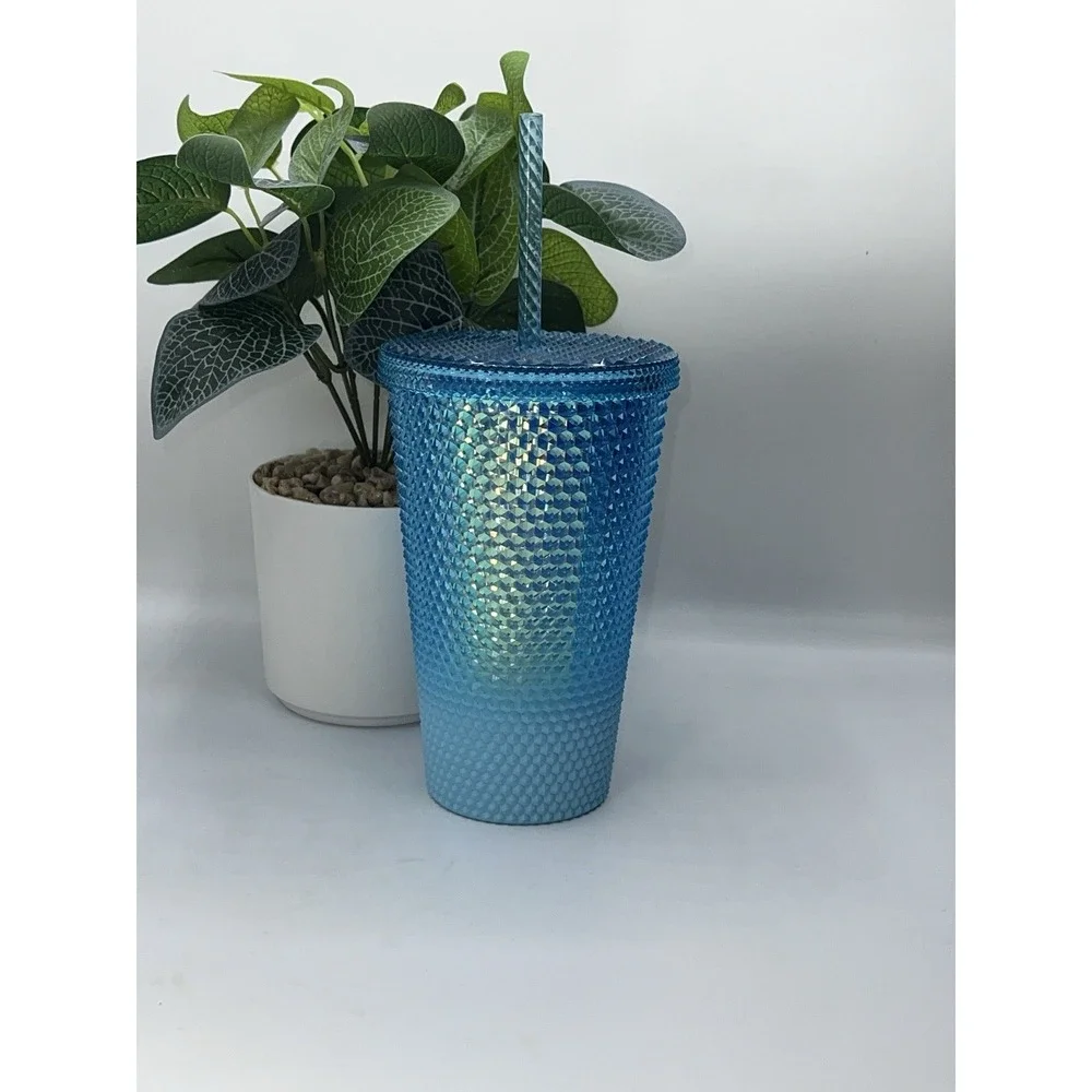 Starbucks Ombre Blue Studded Cup Aqua Splash Cold Grande Tumbler 16oz NWT Travel